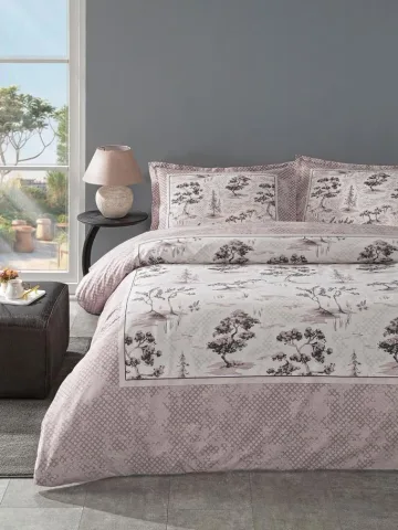 Özdilek Toile De Jouy Tek Kişilik Lastikli Çarşaf Nevresim Takımı