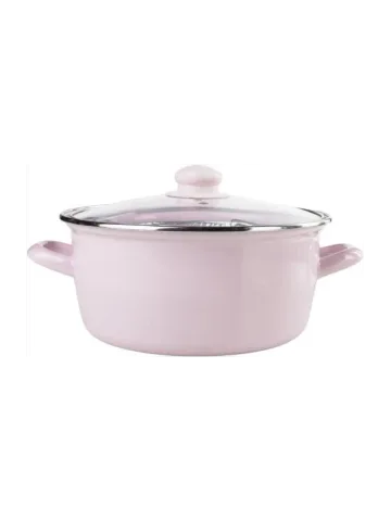 Emsan Pastel Emaye Kızartma Tenceresi Pembe 24 Cm 600.15.01.1469